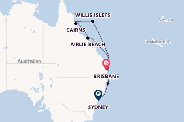 Australien ab Brisbane, Australien auf der Diamond Princess