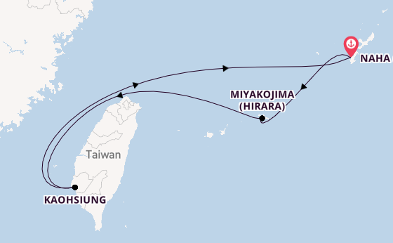 Japan vanaf Naha (Okinawa), Japan met de Costa Serena