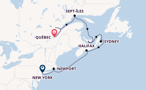 Amerikaanse Oostkust vanaf Québec, Canada met de EXPLORA III