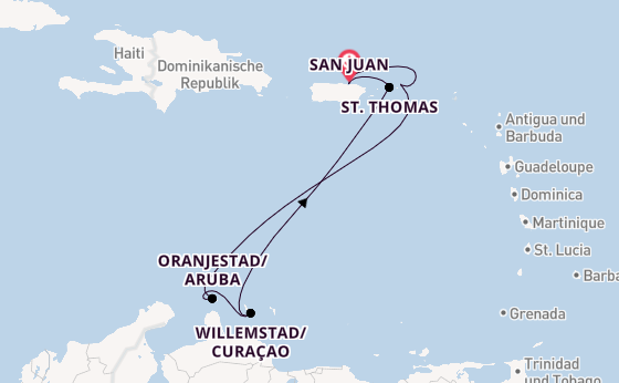 Karibik ab San Juan, Puerto Rico auf der Norwegian Prima