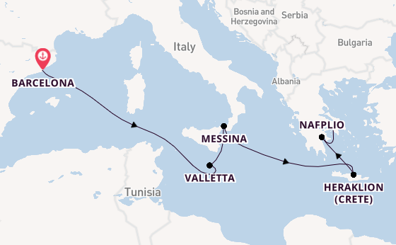 Mediterranean Sea from Australia with the Celebrity Infinity