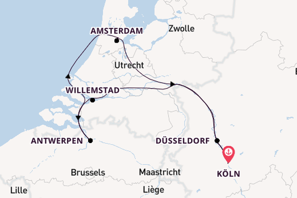 Rhein ab Köln, Deutschland auf der A-ROSA AQUA