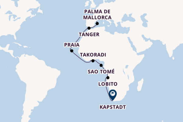 Afrika ab Barcelona, Spanien auf der Seabourn Sojourn