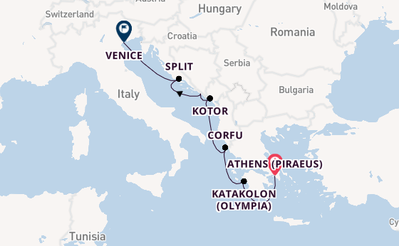 Eastern Mediterranean from Athens (Piraeus), Greece with the Viking Neptune