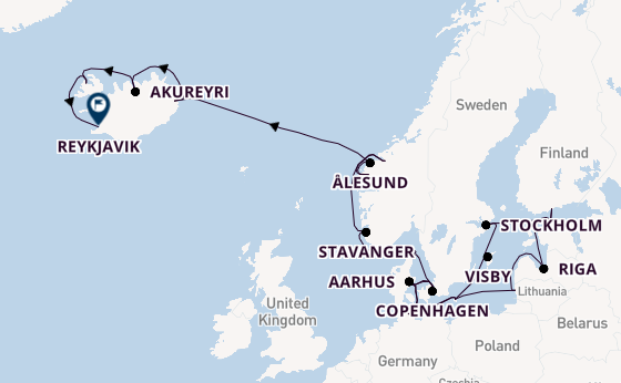 Norway from Copenhagen, Denmark with the Caribbean Princess