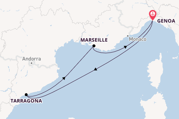 Western Mediterranean from Genoa, Italy with the MSC Euribia