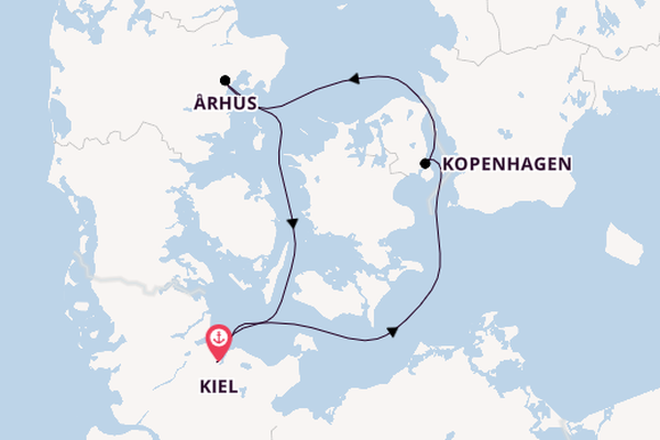 Ostsee ab Kiel, Deutschland auf AIDAperla