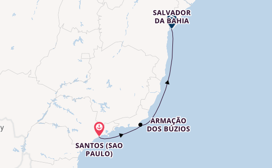 Brasilien ab Santos (Sao Paulo), Brasilien auf der MSC Virtuosa