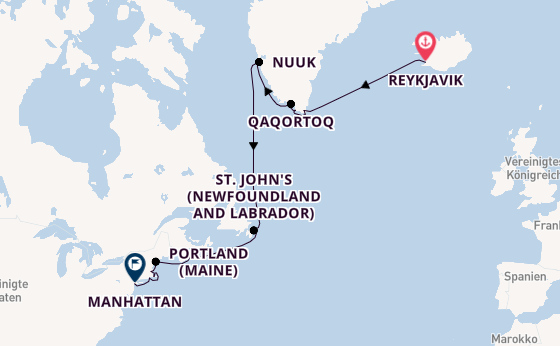 Azamara Quest - Islands Goldener Kreis, Grönlands Fjorde & New York Finale