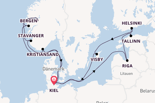 Norwegen ab Kiel, Deutschland auf AIDAprima