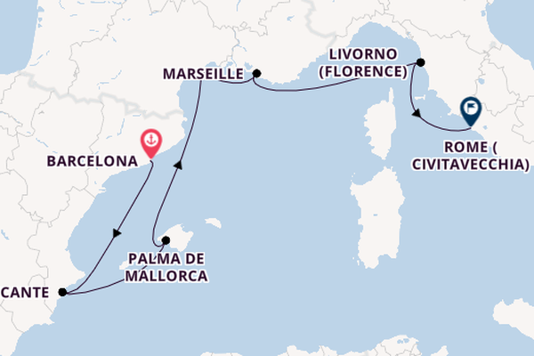 Western Mediterranean from Barcelona, Spain with the Allura