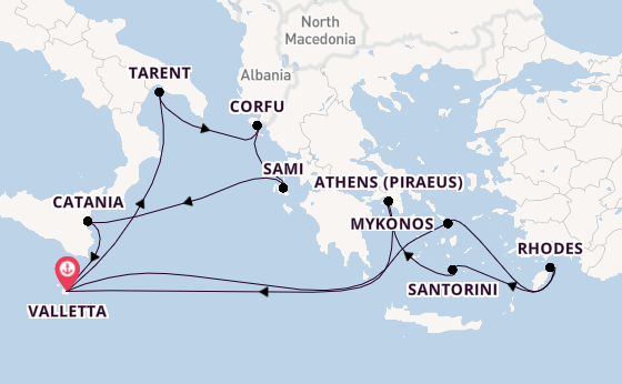 Mediterranean Sea from Valletta, Malta with the Azura