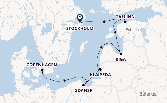 Baltic Sea from Copenhagen, Denmark with the Viking Vela