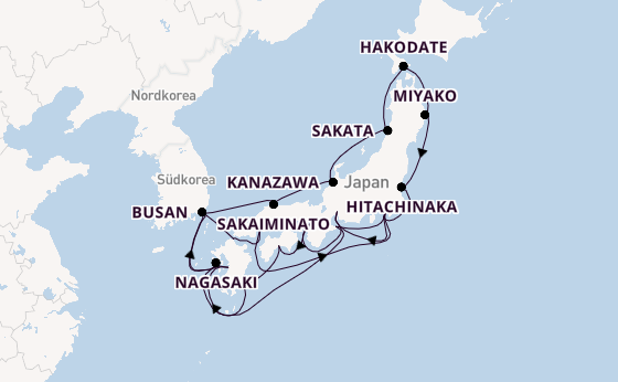 Japan ab Deutschland auf der Sapphire Princess