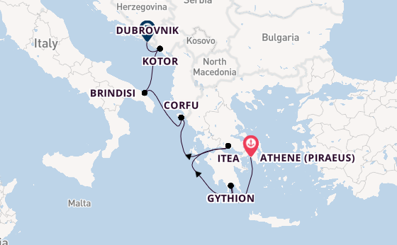 Oostelijke Middellandse Zee vanaf Athene (Piraeus), Griekenland met de Seabourn Ovation