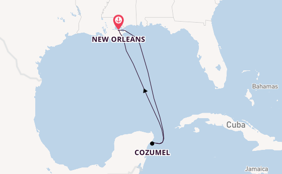 Western Caribbean from New Orleans, Louisiana, USA with the Carnival Dream