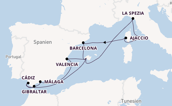 Westliches Mittelmeer ab Palma de Mallorca, Spanien auf AIDAmar
