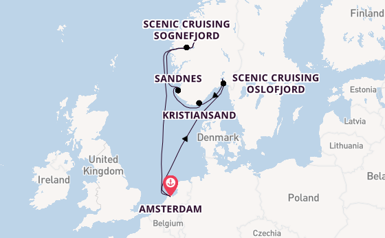 Norway from Amsterdam, Netherlands with the Zuiderdam