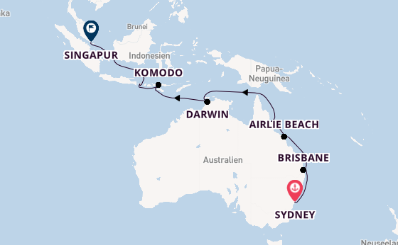 Australien ab Sydney auf der Silver Moon
