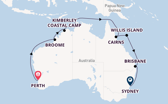 Australië vanaf Perth, Australië met de Sapphire Princess