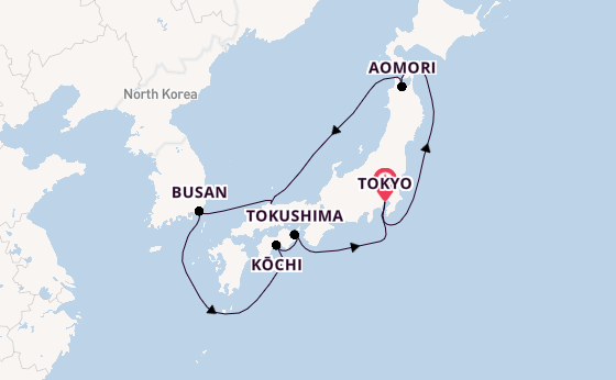 Japan from Tokyo, Japan with the Diamond Princess