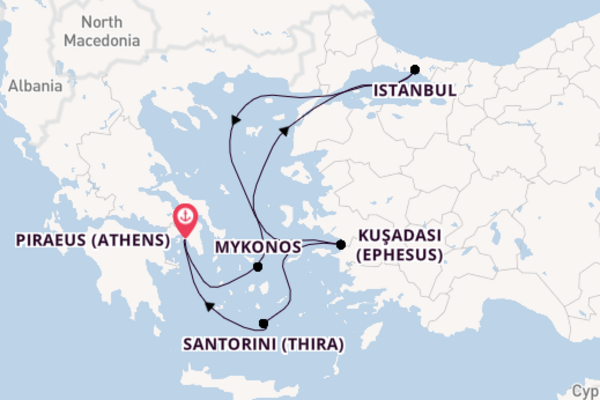 Greek Isles & Turkey Cruise with Athens Stay