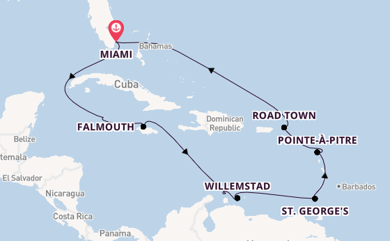 Caribbean vanaf Miami, Verenigde Staten met de Allura