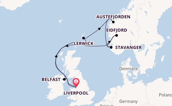 11 day cruise on board the Ambition from Liverpool
