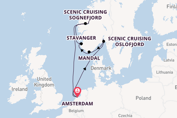 Norway from Amsterdam, Netherlands with the Zuiderdam