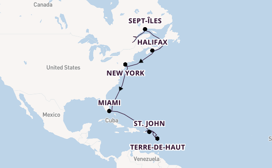 Caribbean vanaf Québec, Canada met de EXPLORA III