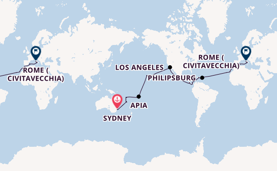 World Cruise from Sydney, Australia with the MSC Magnifica