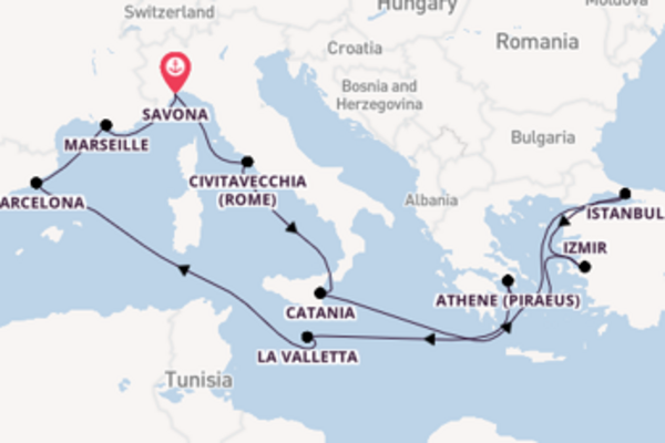 Cruise naar Savona via Catania