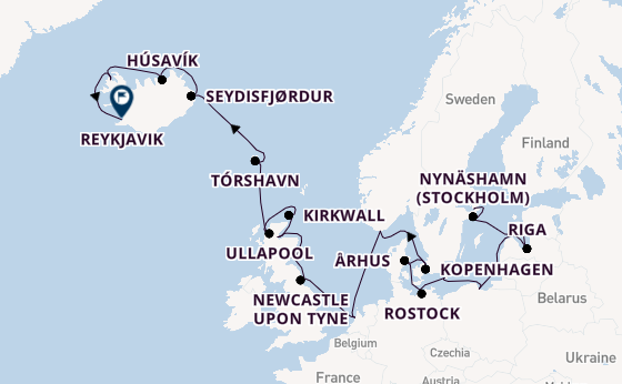 Verenigd Koninkrijk vanaf Stockholm, Zweden met de Sonata (Oceania)