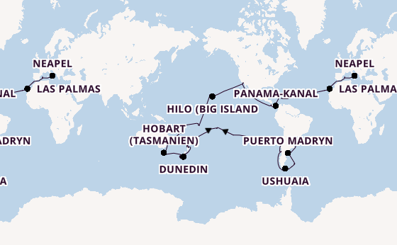 Weltreise ab Buenos Aires, Argentinien auf der MSC Magnifica