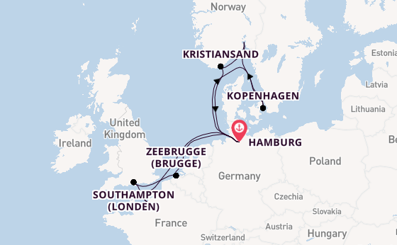 Noorwegen vanaf Hamburg, Duitsland met AIDAnova