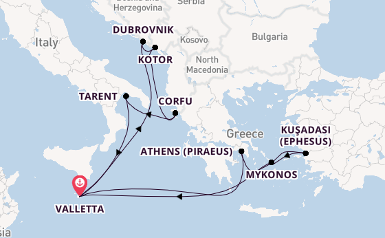 Mediterranean Sea from Valletta, Malta with the Azura