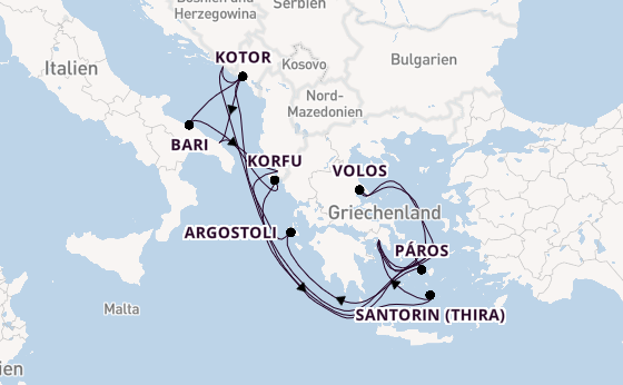 Östliches Mittelmeer ab Piräus (Athen), Griechenland auf der EXPLORA II