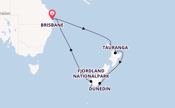 Neuseeland ab Brisbane, Australien auf der Grand Princess