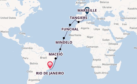 Transatlantic from Rio de Janeiro, Brazil with the MSC Seaview