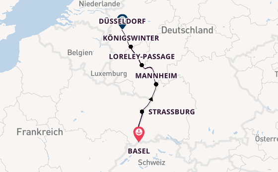 Rhein ab Basel, Schweiz auf der VIVA TIARA