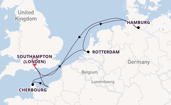 Engeland vanaf Southampton (Londen), Engeland met de MSC Preziosa