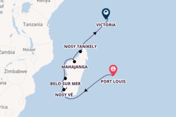16 day voyage on board the Le Champlain from Port Louis