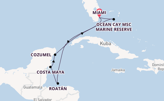 MSC World America - Vom Sunshine State in türkisblaue Paradiese