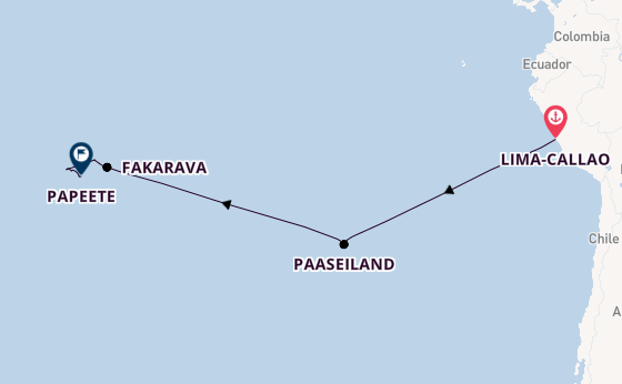 Frans-Polynesië vanaf Lima-Callao, Peru met de Seven Seas Mariner