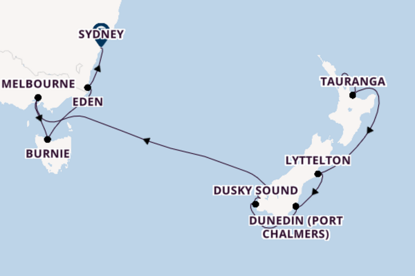 New Zealand from Auckland, New Zealand with the Norwegian Spirit 