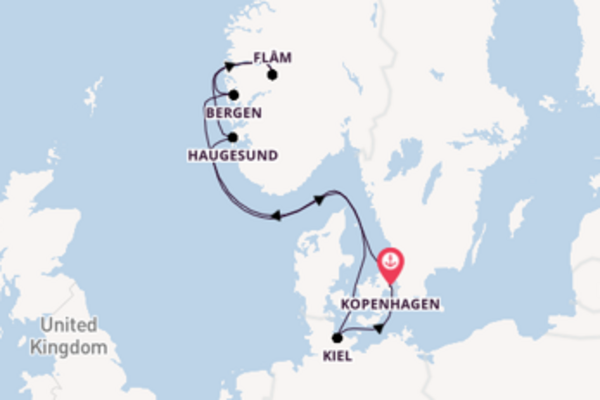 Cruise naar Kopenhagen via Haugesund