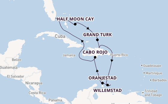 Caribbean vanaf Miami, Verenigde Staten met de Zuiderdam