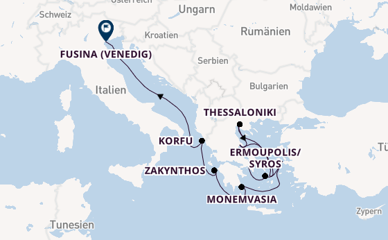 Östliches Mittelmeer ab Piräus (Athen), Griechenland auf der Azamara Onward