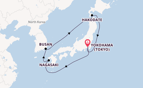 Japan from Yokohama (Tokyo), Japan with the Diamond Princess