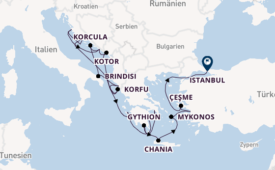 Östliches Mittelmeer ab Dubrovnik, Kroatien auf der Seabourn Quest